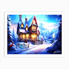 Christmas Peaceful - Christmas House Art Print