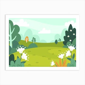 Cartoon Landscape 2 Art Print