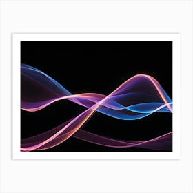 Abstract Image Of Colorful, Glowing Waves On A Black Background, Creating A Dynamic And Energetic Effect 11 Art Print