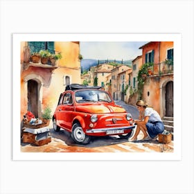 Fiat Breakdown Art Print