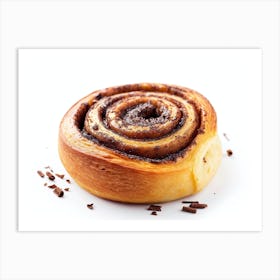 Cinnamon Bun Isolated On White Art Print