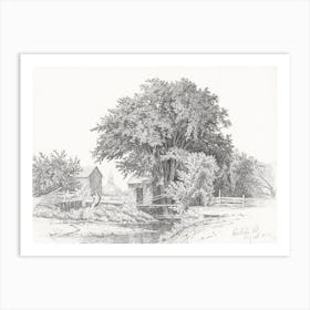 Farm Scene Sketch Art Print