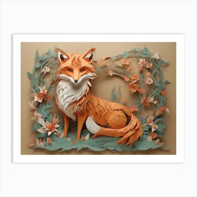 Fox Paper Art Art Print