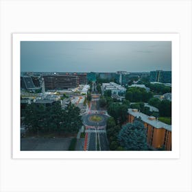 City skyline San Donato Milanese Italy Photography Print. Top View Road. Italy print. Aerial Photo Art Print