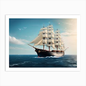 Sailing Ship In The Ocean 1 Art Print