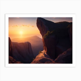 Sunset From The Cliff Art Print