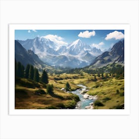 Mountain Valley Landscape Art Print