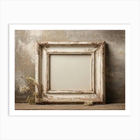 Vintage Textured Cardboard Frame Holding An Artistic Design Edges Worn And Gently Curling Patina O (7) 1 Art Print