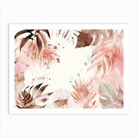 Watercolor Tropical Leaves 9 Art Print