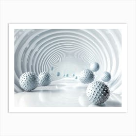 White Balls In A Tunnel Art Print