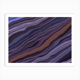 Abstract Purple Wavy Pattern Art Print