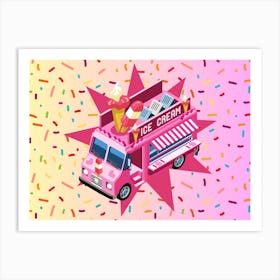 Ice Cream Van Print 3 Art Print