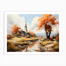 Church By The Stream Art Print