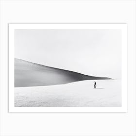 Sand Dunes - Lone Man and Dune in Desert Art Print