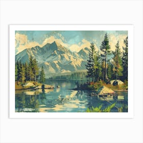 Vintage Landscape Illustration 6 Art Print