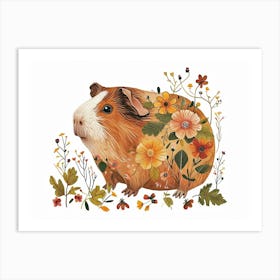 Little Floral Guinea Pig 2 Art Print