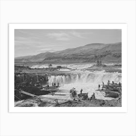 Untitled Photo, Possibly Related To Indians Fishing For Salmon At Celilo Falls, Oregon By Russell Lee Art Print