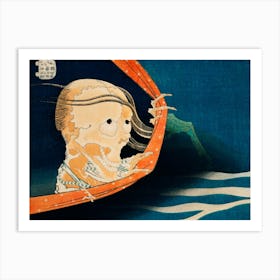 Hokusai Ukiyo-e Skeleton In A Boat Art Print