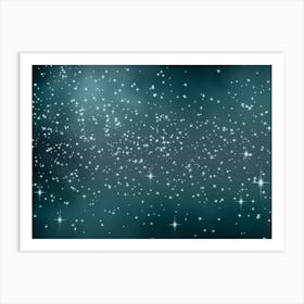 Deep Turquoise Shining Star Background Art Print