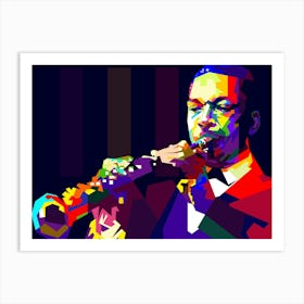 John Coltrane American Jazz Musician Pop Art WPAP Art Print