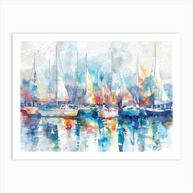 Sailboats Canvas Print 2 Art Print