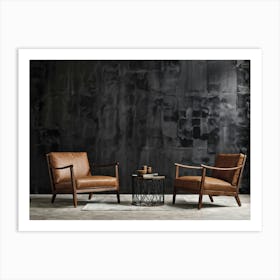 Two Chairs In Front Of A Wall 1 Art Print