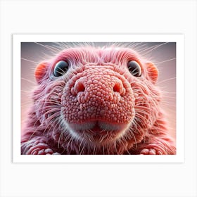 Pink creature portrait Art Print