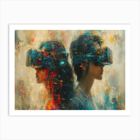 Digital Fusion: Human and Virtual Realms - A Neo-Surrealist Collection. Vr Glasses 1 Art Print