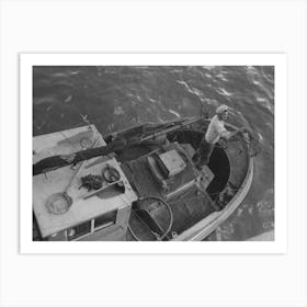 Throwing Line Ashore From Fishing Boat At The Docks Of The Columbia River Packing Association, Astoria, Oregon By Russel Art Print