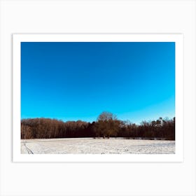 Snowy Field With Blue Sky 4 Art Print