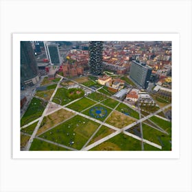 City park in Milan Aerial View Art Print