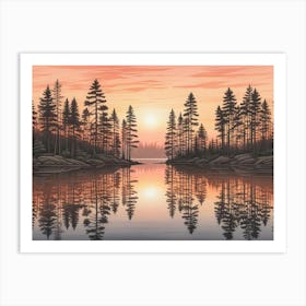 Sunset In The Forest 1 Art Print