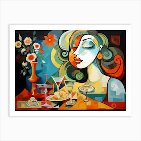 Woman At A Table Art Print