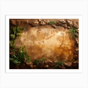 Frame With Plants And Rocks Art Print