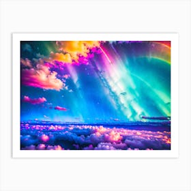 Rainbow Candy Clouds V9 Art Print