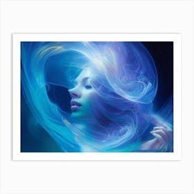 Woman With Blue Hair 1 Art Print