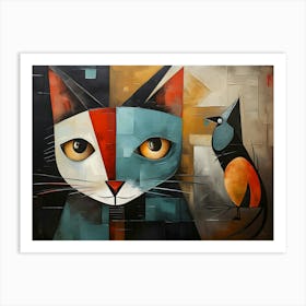 Cubism Cat 3 Art Print