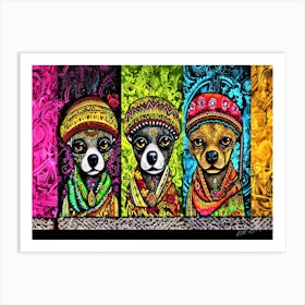 Chihuahua Colors - Three Chihuahuas Art Print