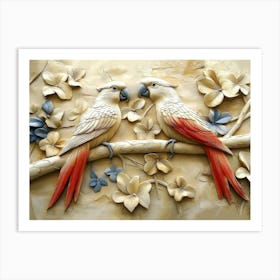 Beautiful Parrot 3d 7 Art Print