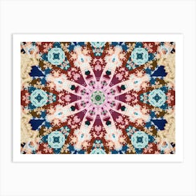 Alcohol Ink Blue And Red Abstract Pattern 7 Art Print