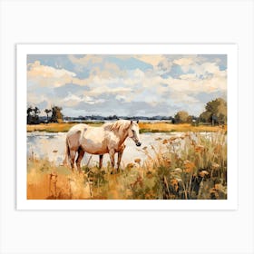 Horses Painting In Loire Valley, France, Landscape 4 Art Print