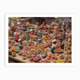 Market Scene Art Print