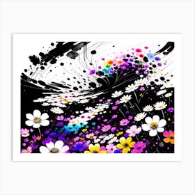 Abstract Flowers Art Print