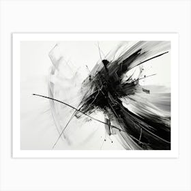Movement Abstract Black And White 7 Art Print