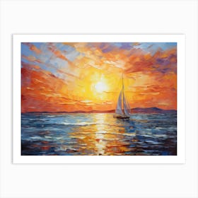 Sunset Sailboat 1 Art Print