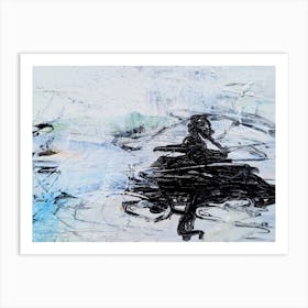 Abstract Painting Contrast Black and White Art Print