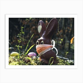 Easter Bunny In The Forest Art Print