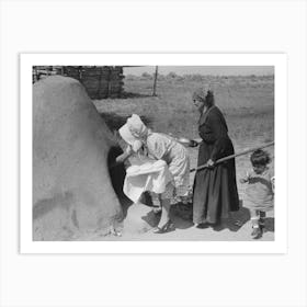 Untitled Photo, Possibly Related To Spanish American Woman Putting Loaf Of Bread Into Oven, Taos County, New Art Print