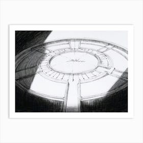 An Expertly Sketched Circular Emphasis Marks Illuminated By Striking Increases In The Graphite Pre Art Print