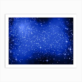 Royal Blue Shining Star Background Art Print
